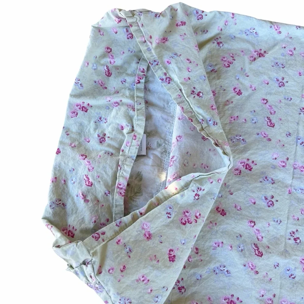 Simply Shabby Chic Bramble Rose 2-Piece Standard Pillow Sham Set Green Pink GUC